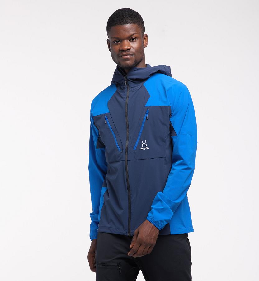 Haglöfs Mens Tegus Softshell Jacket Blue New Zealand 08143FWCU